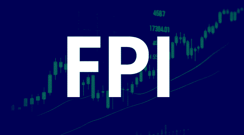Stock market chart background representing ₹19,860 crore FPI inflow in India during May 2025