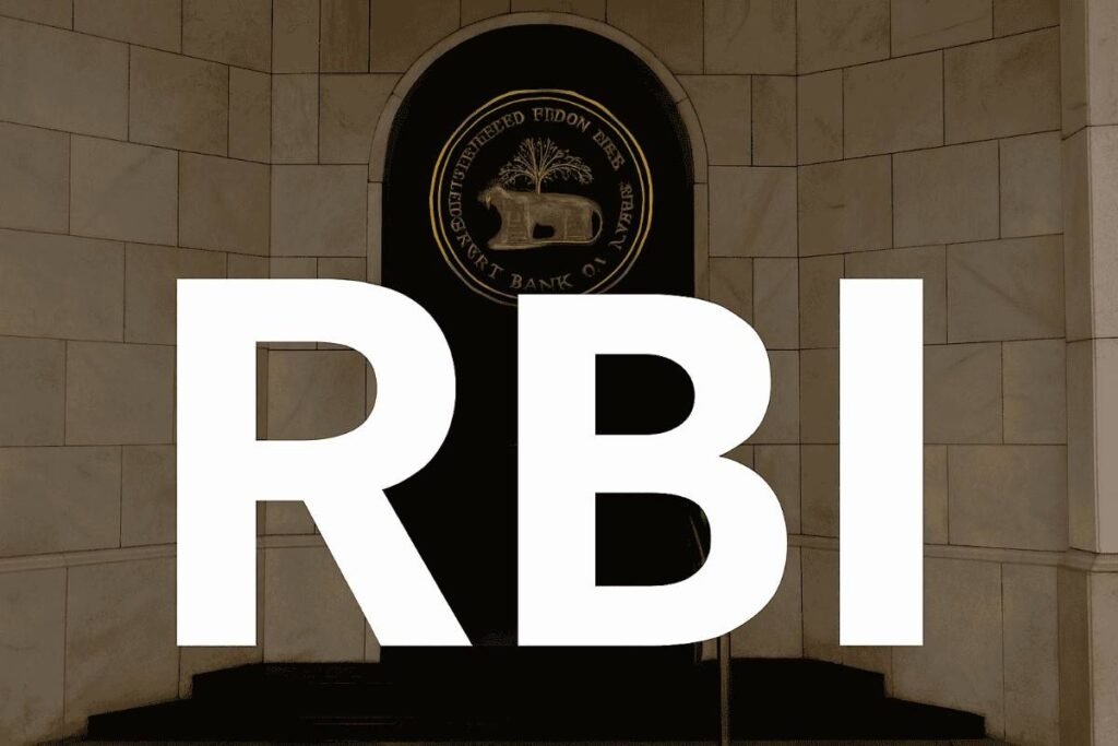 RBI building background with bold RBI text representing Monetary Policy and CRR cut updates 2025